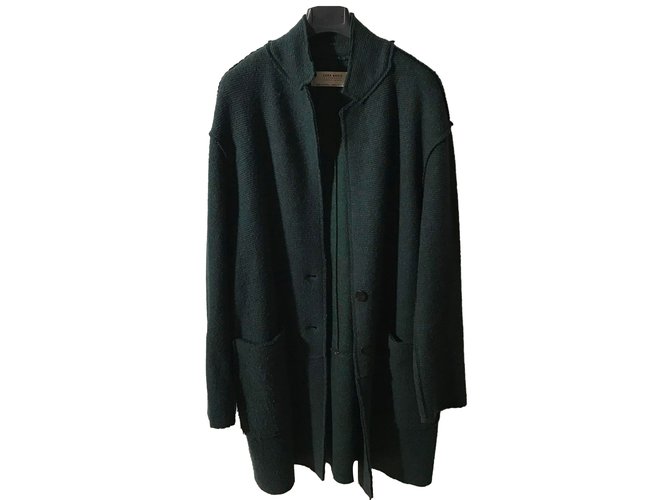 Zara Coats, Outerwear Green Wool  ref.58567