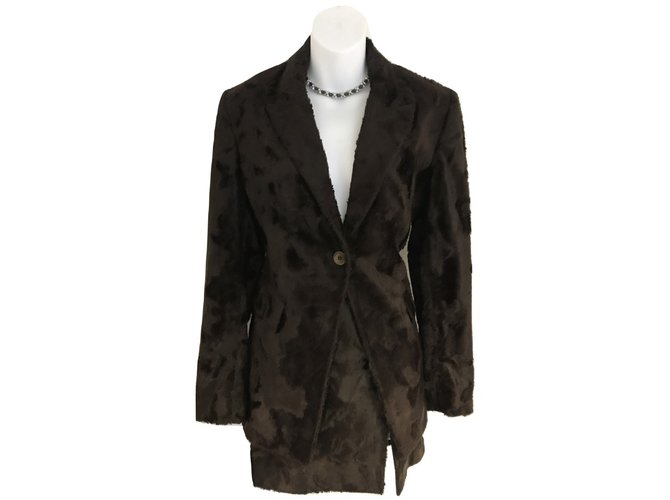 Karen Millen Skirt suit Brown Fur  ref.58590