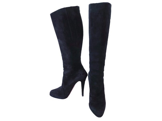 Christian Louboutin Boots Black Suede  ref.58650
