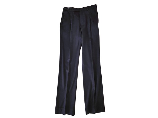 Yves Saint Laurent Pants, leggings Black Wool  ref.58683