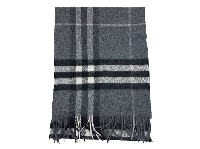 burberry cashmere scarf grey