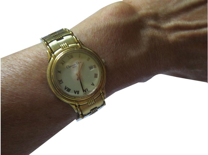 Christian Dior Feine Uhren Golden Vergoldet  ref.58848