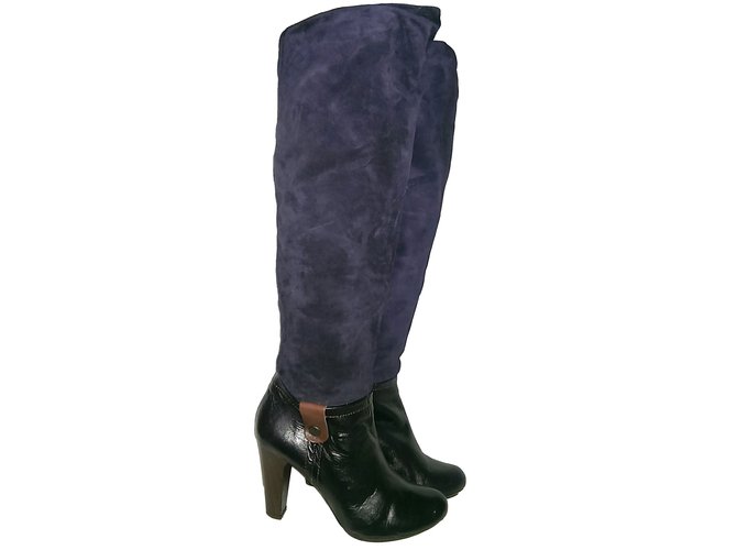 Autre Marque Twiggy Boots Purple Leather Deerskin  ref.58866