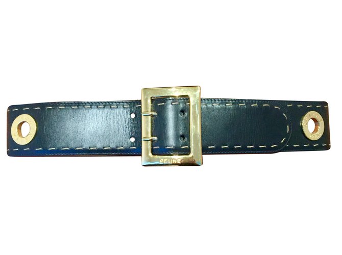 Céline Cinturones Azul marino Cuero  ref.58959