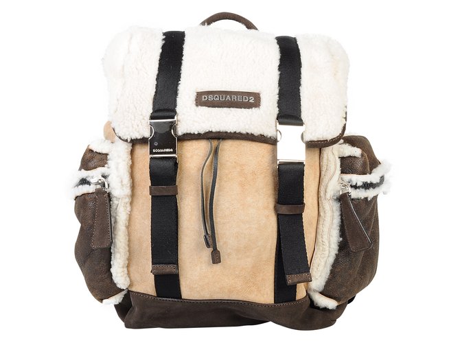 Dsquared2 Shearling backpack Brown Fur  ref.58971