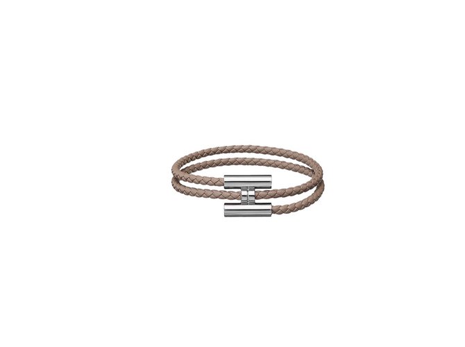 Hermès Bracelets Beige Dark grey Leather  ref.58983