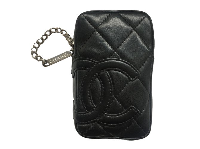 Chanel Monederos, carteras, casos Negro Piel de cordero  ref.59020