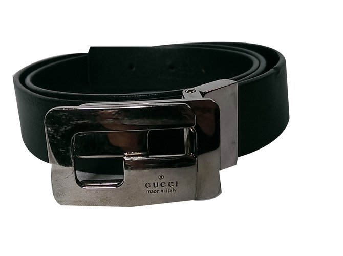 Gucci Cintura da uomo Nero Pelle  ref.59026