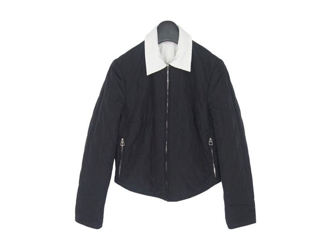 Hermès Hermes Quilted Reversible  Jacket Black White Polyester Nylon Polyethilene  ref.59064