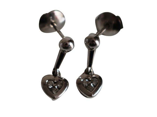 Autre Marque Earrings Silvery White gold  ref.59110