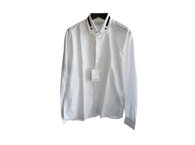 Givenchy marca nova camisa branca masculina Branco Algodão  ref.59135