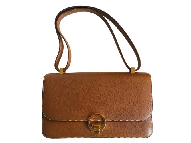 Hermès HERMES Ring Shoulder Bag Brown Leather  ref.59139