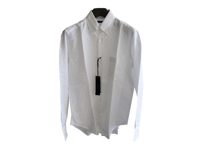 Emanuel Ungaro Camisa blanca de lino para hombre Ungaro. Blanco  ref.59150
