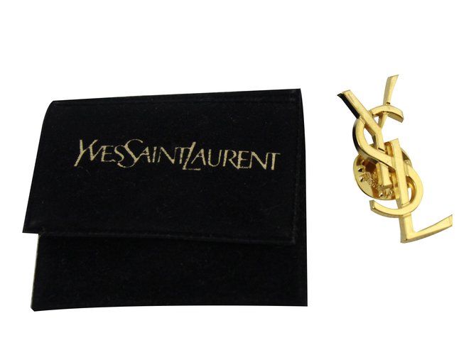 Yves Saint Laurent Pins & brooches Golden Metal  ref.59236