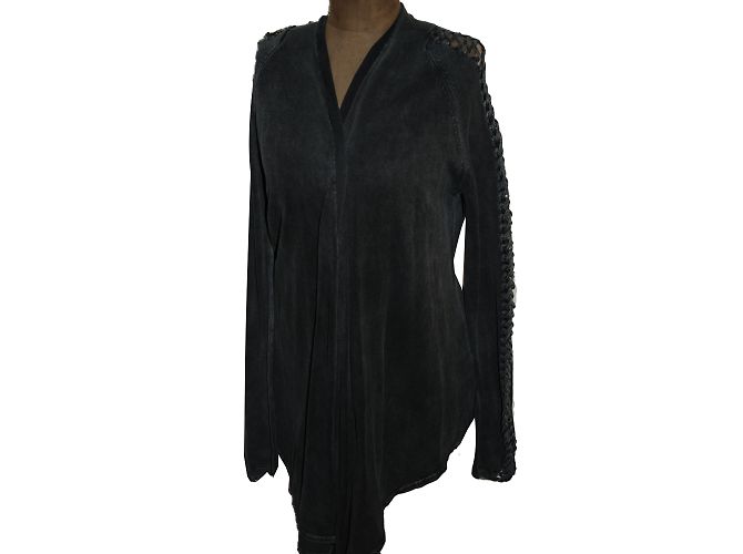 Calvin Klein Asymmetrische Weste Oversize Dunkelgrau Baumwolle XXL Anthrazitgrau
