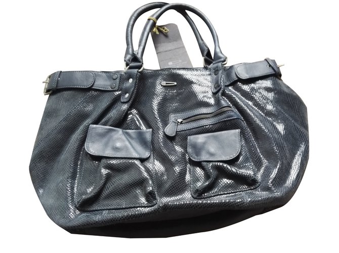 Ikks Handbags Blue Patent leather  ref.59265