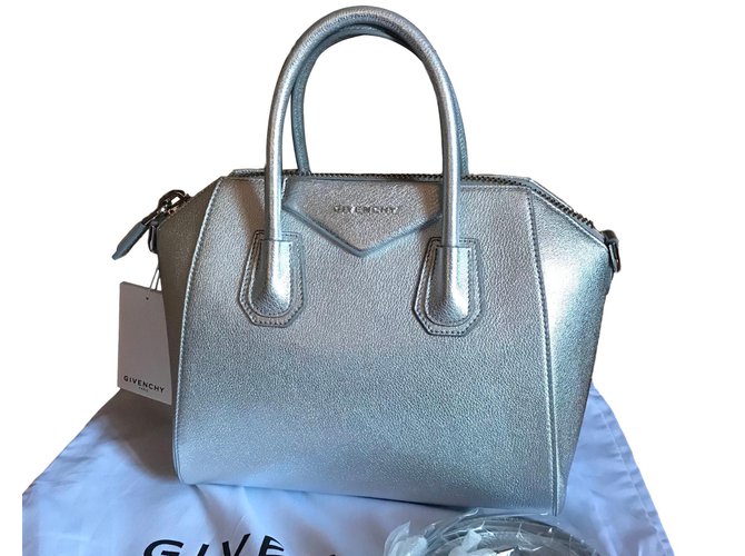 Givenchy antigona small Grey Leather  ref.59299