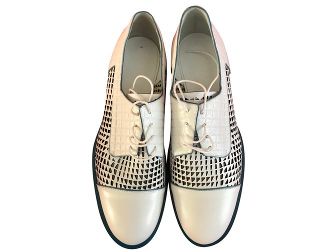 Jil Sander Perforated Leather brogues - brand new White  ref.59344