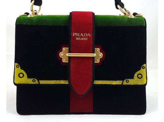 Prada 1BA134 Chaier Handbag Velvet Velours Multicolore  ref.59349