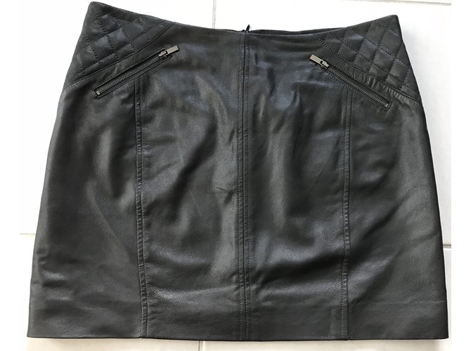 Comptoir Des Cotonniers Skirts Black Leather  ref.59408
