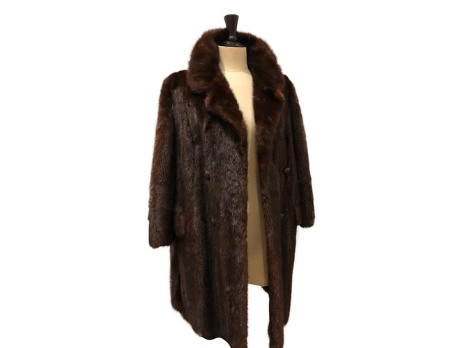 Sprung Frères Coats, Outerwear Brown Fur  ref.59421