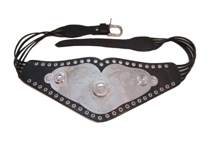 Christian Dior Belts Black Metallic Leather  ref.59449