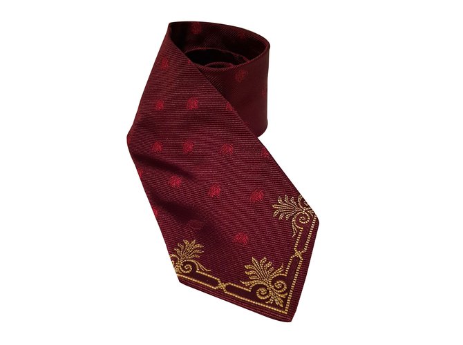 Versace Krawatten Bordeaux Seide  ref.59464