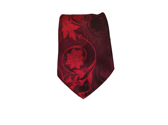 Versace Krawatten Bordeaux Seide  ref.59465