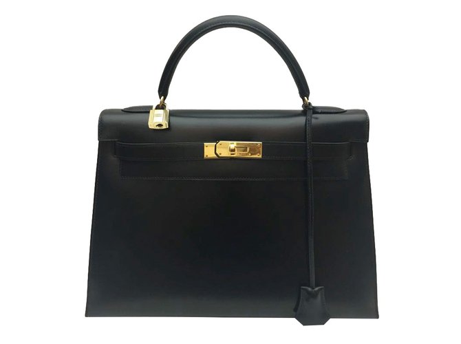 Hermès Kelly 32 Black Leather  ref.59494