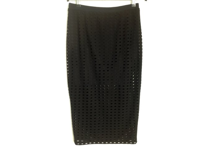T By Alexander Wang Black cut out pencil skirt Polyester Rayon  ref.59507