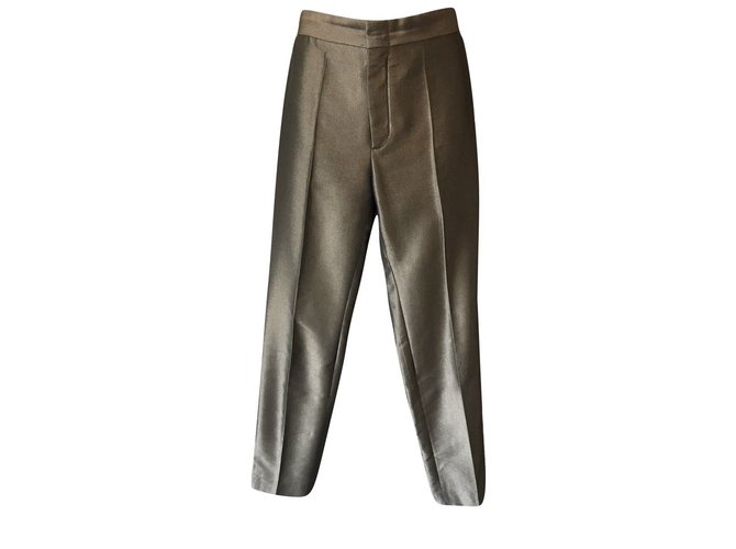 Gucci Pants, leggings Olive green Cotton Nylon  ref.59515