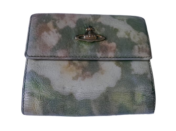 Vivienne Westwood Wallets Beige Green Leather  ref.59519