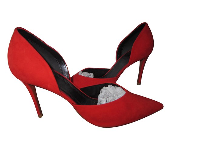Céline Heels Red Leather  ref.59551