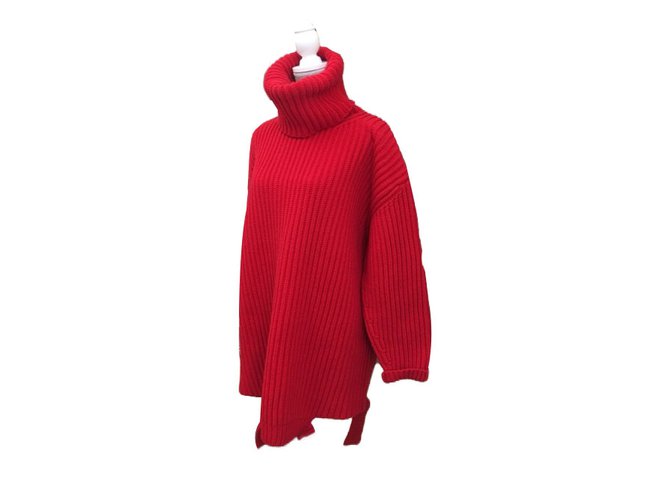 Balenciaga Maglione a collo alto in lana Rosso  ref.59595