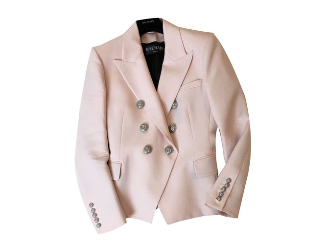 Balmain Jackets Pink Wool  ref.59598