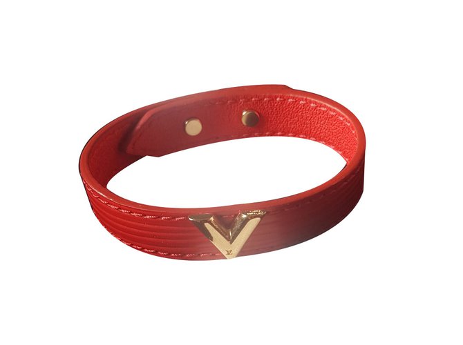 Louis Vuitton Bracelets Cuir Rouge  ref.59601