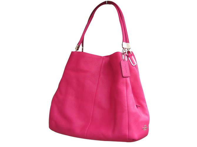 Coach Handbags Pink Leather  ref.59622