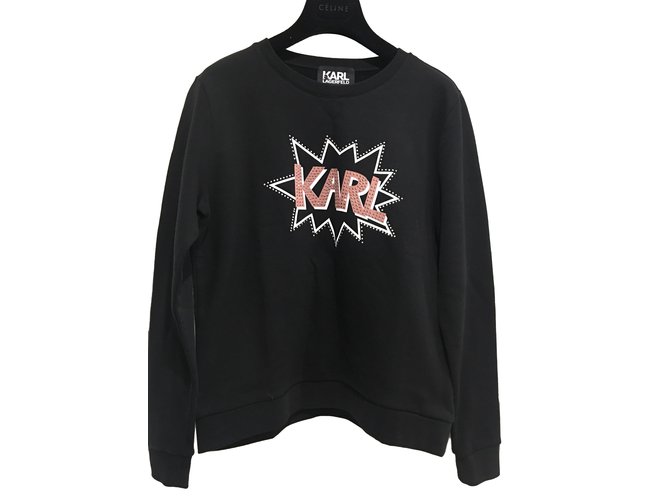 Karl Lagerfeld Knitwear Black Cotton  ref.59624