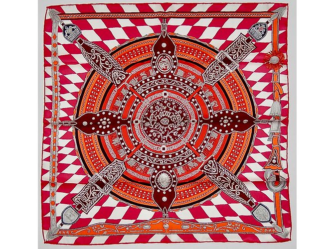 Hermès Lenços de seda Multicor