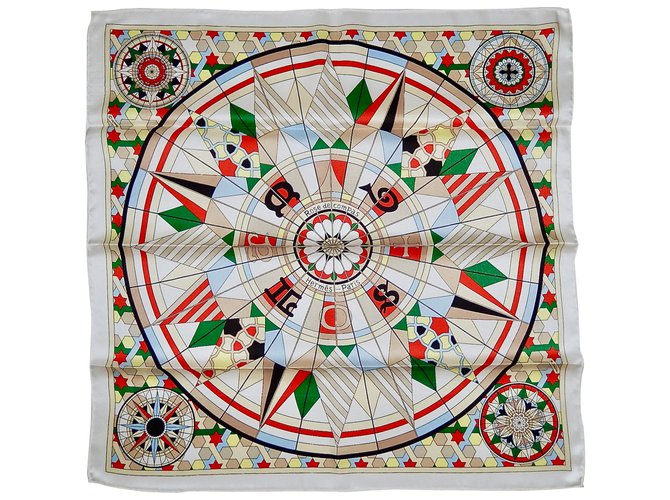 Hermès ROSE de COMPAS Multicolore Seta