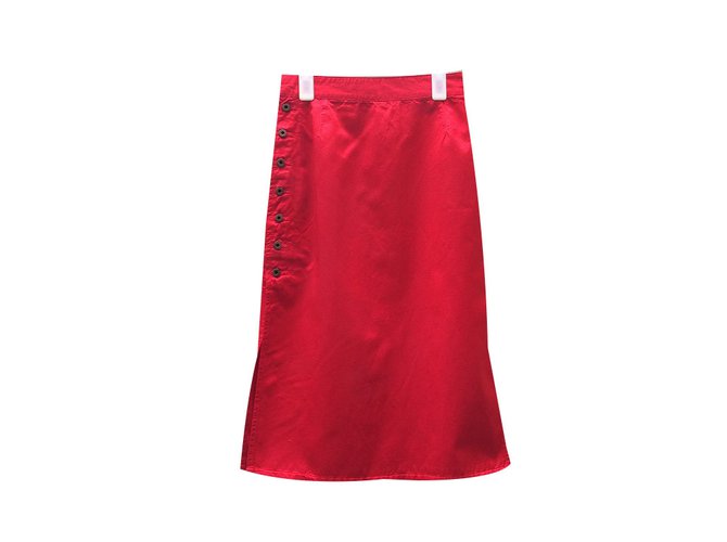 Miu Miu die Röcke Rot Baumwolle Viskose  ref.59681