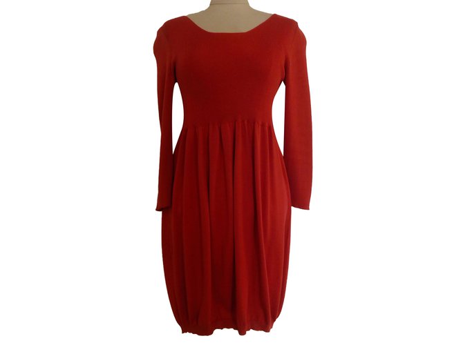 Stella Mc Cartney Dresses Red Orange Silk Cotton  ref.59686