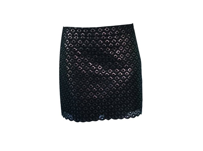 Stella Mc Cartney Skirts Black Silvery Purple Cotton  ref.59739