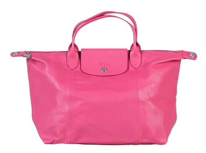 Bolso de piel longchamp para mujer Rosa Cuero  ref.59763