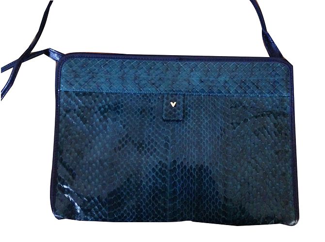 Valentino Garavani Python Handtasche Blau Grün 