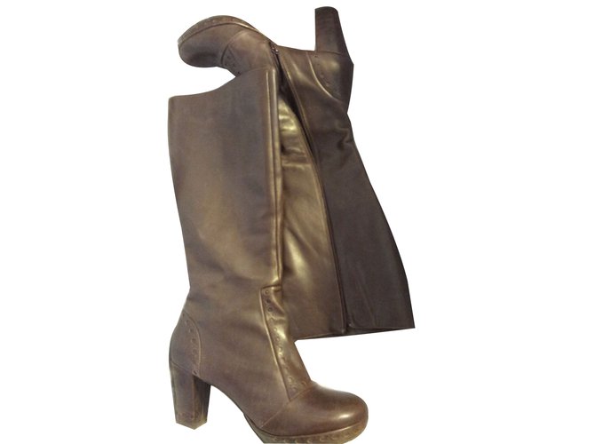 Autre Marque Hard Hearted Harlow Boots Brown Leather  ref.59842