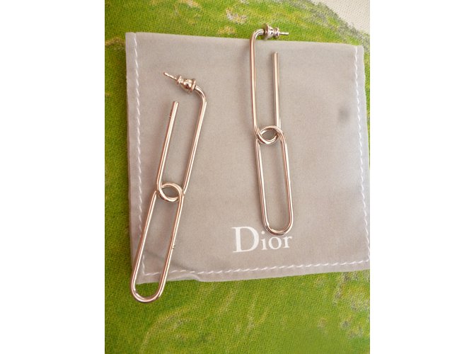 Dior Mail Earrings Silvery Metal  ref.59860