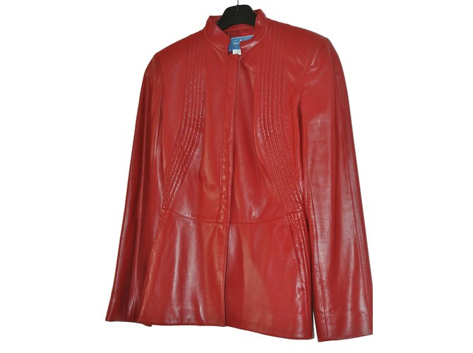 Thierry Mugler Giacche Rosso Pelle  ref.59877