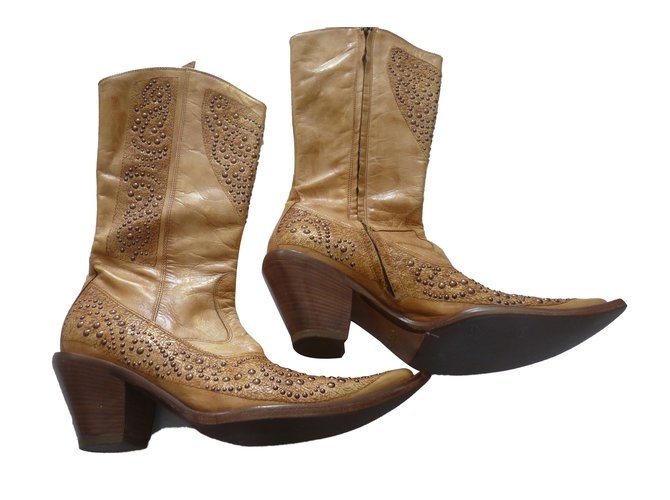Vero Cuoio Boots Caramel Leather ref.59890 - Joli Closet