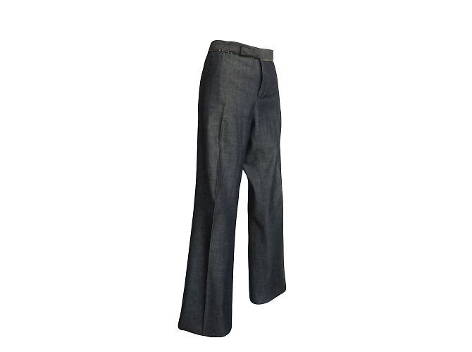 Pantalones rectos acampanados Barbara Bui Initials gris oscuro algodón Gris antracita